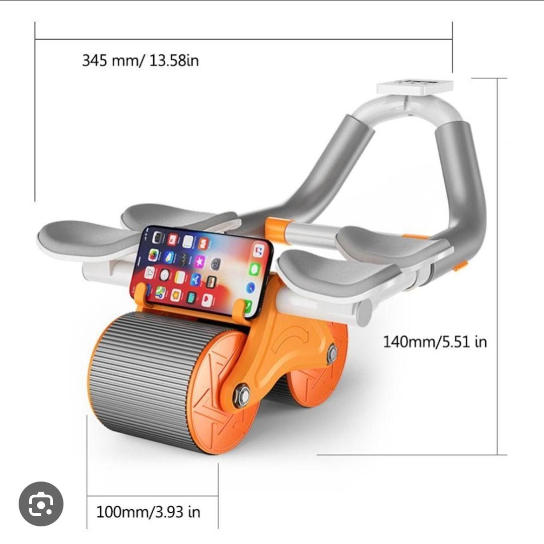 4 Abdominal Exercise Wheel, Automatic Rebound Tummy Control Abdominal Roller elbow pad