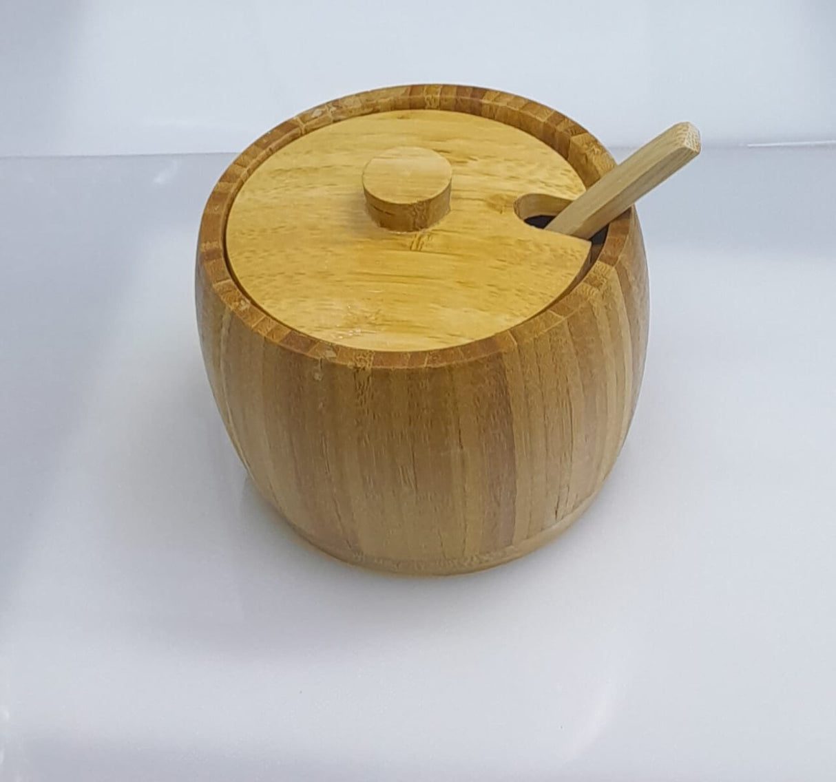 320ml Bamboo sugar dish with bamboo teaspoon