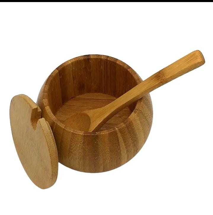 320ml Bamboo sugar dish with bamboo teaspoon