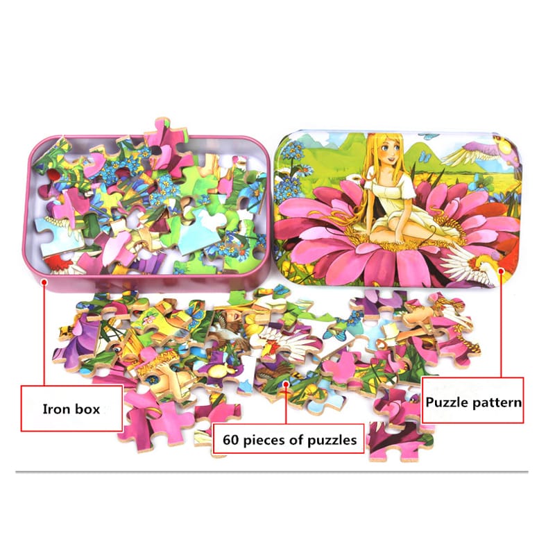 60 PC cartoon theme wooden Kids puzzle
