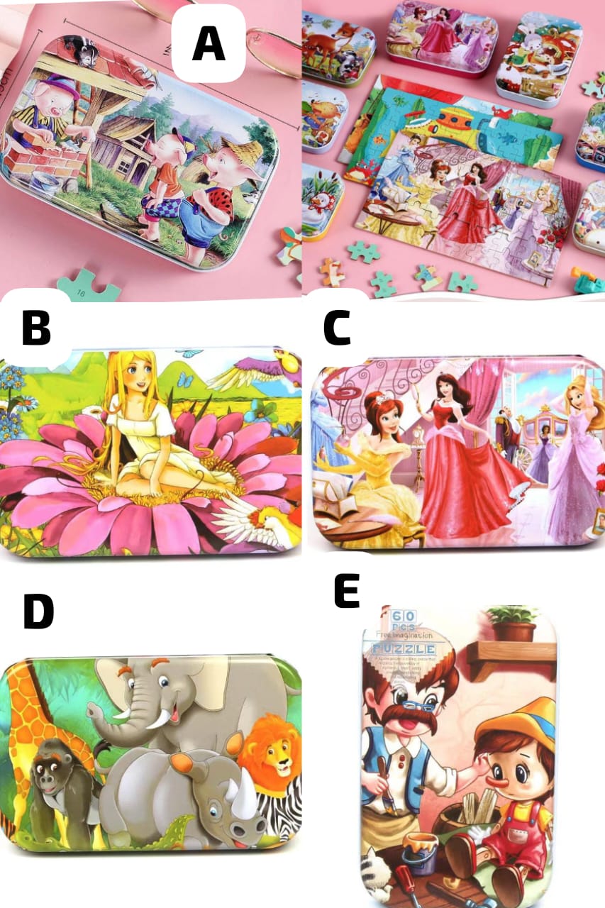 60 PC cartoon theme wooden Kids puzzle