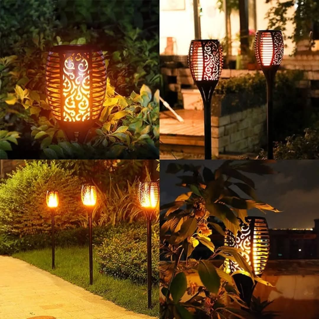 SOLAR FLAME  GARDEN LIGHTS.