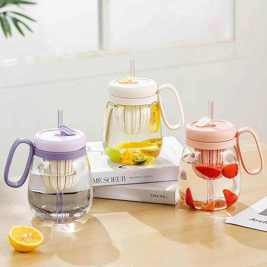 Plastic Water bottle, Teacup With Infuser And Lid