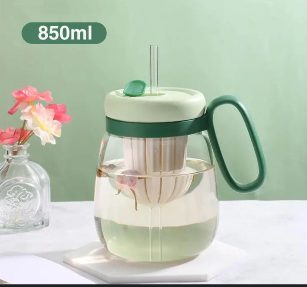 Plastic Water bottle, Teacup With Infuser And Lid