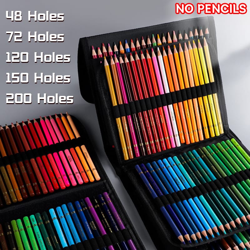 200 slots colored lead pencils storage bag
