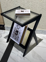 Rattan Side Table/ Bedside Table/Boho End Table