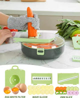 Multi-fuctional 9pcs vegetables chopper/cutter