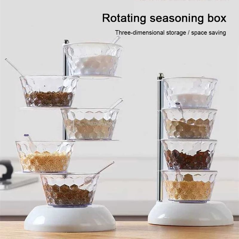 5 layer rotating spice seasoning stand