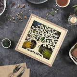 Handmade family tree wooden tea/coffee organizer