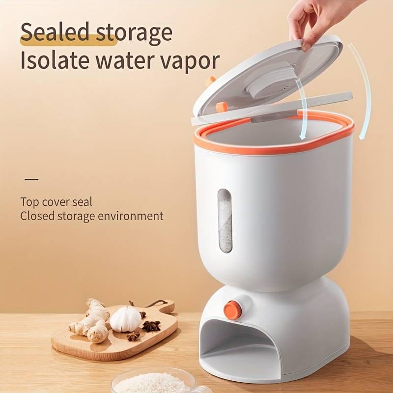 11kg Automatic Rice dispenser with rinsing cup. Smart Rice storage box