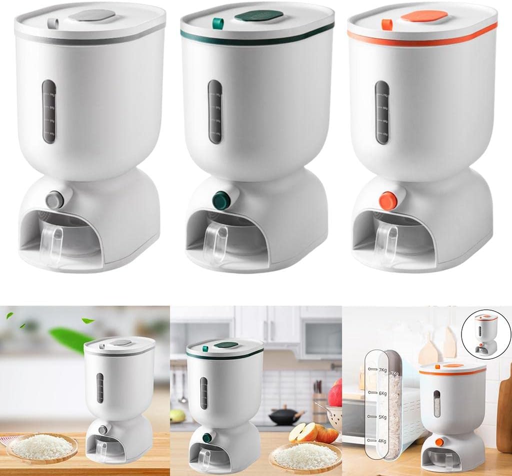 11kg Automatic Rice dispenser with rinsing cup. Smart Rice storage box