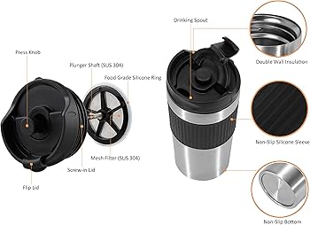 480ml French plunger coffee press thermocup