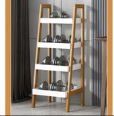 4 Tier Ladder Shelf Wood Storage Rack