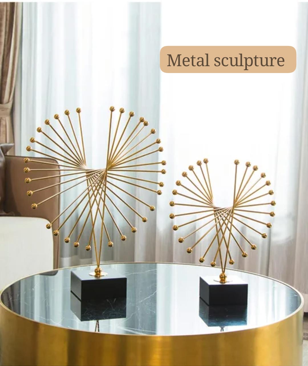 Executive Metal abstract spiked Sculpture for Office and Living Room