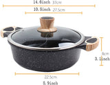 Single piece 28cm HonHey WOK granite partitioned cooking pot