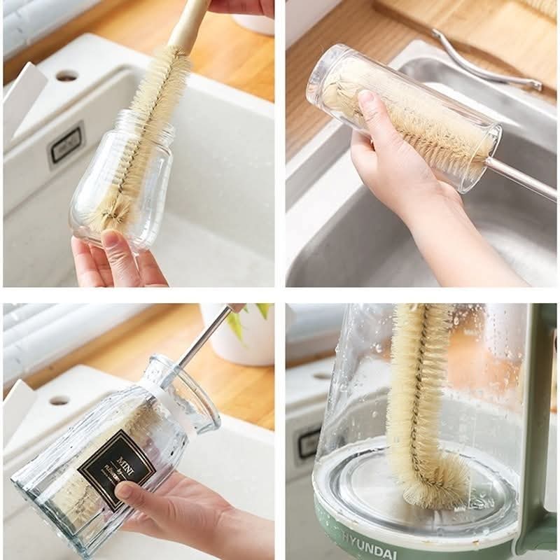 4 pcs Long Wooden handle bottle  cleaner.