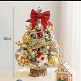 Table top Christmas tree with decor and lights