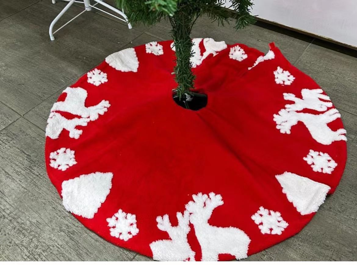 Snow flakes Christmas tree skirt