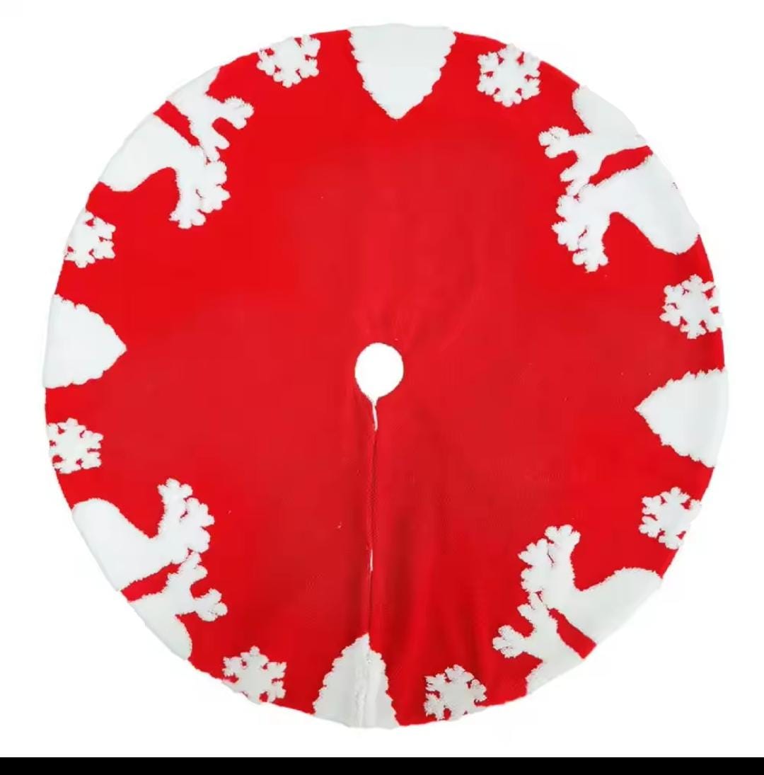 Snow flakes Christmas tree skirt