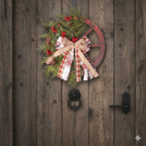 40cm Christmas Rustic Wheel Garland