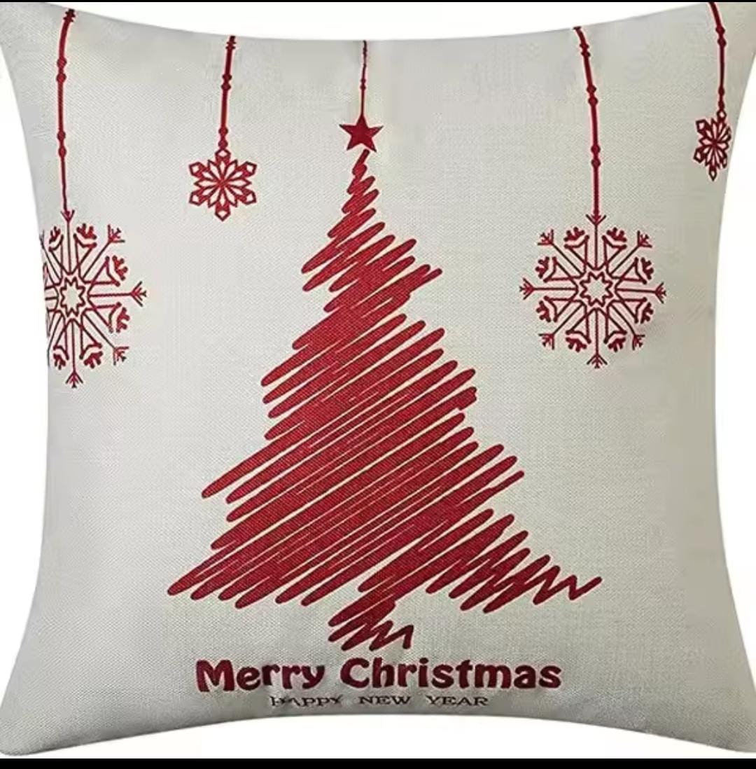 Heavy linen Christmas throw cover