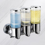 Wall-mounted multi-chamber soap dispenser