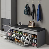 Modern bucket flip shoe cabinet with seat changing stool bench