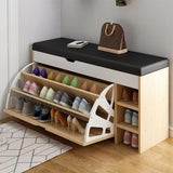 Modern bucket flip shoe cabinet with seat changing stool bench