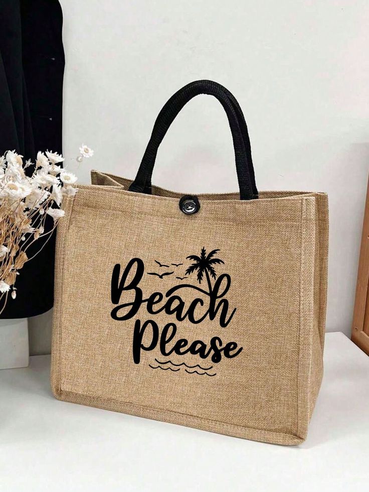 Beach Print Tote Bag