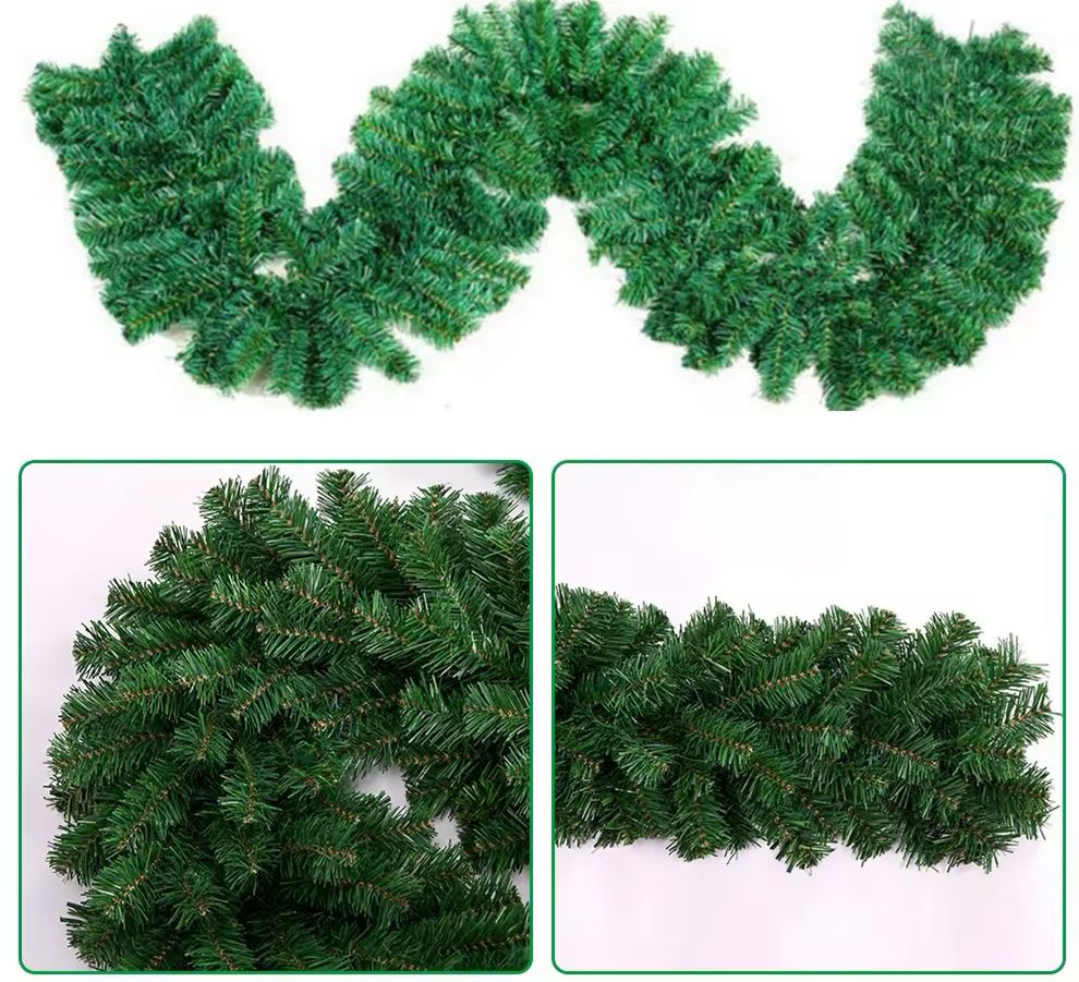 2.7m Christmas Garland Pine and Cypress Artificial Green Garland for Home Decoration