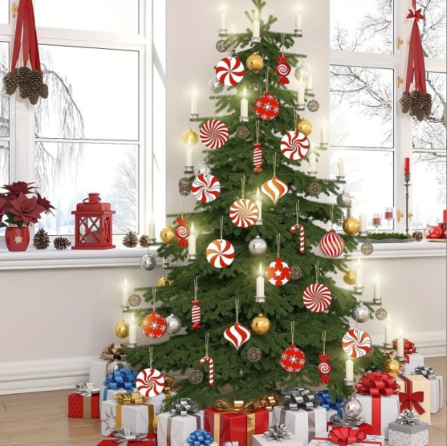 12pcs wooden red candy windmill cane