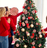 12pcs wooden red candy windmill cane