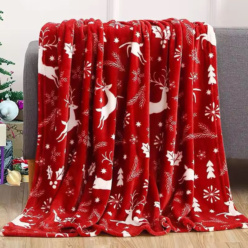 Flannel Christmas Throw Cozy Snowflake