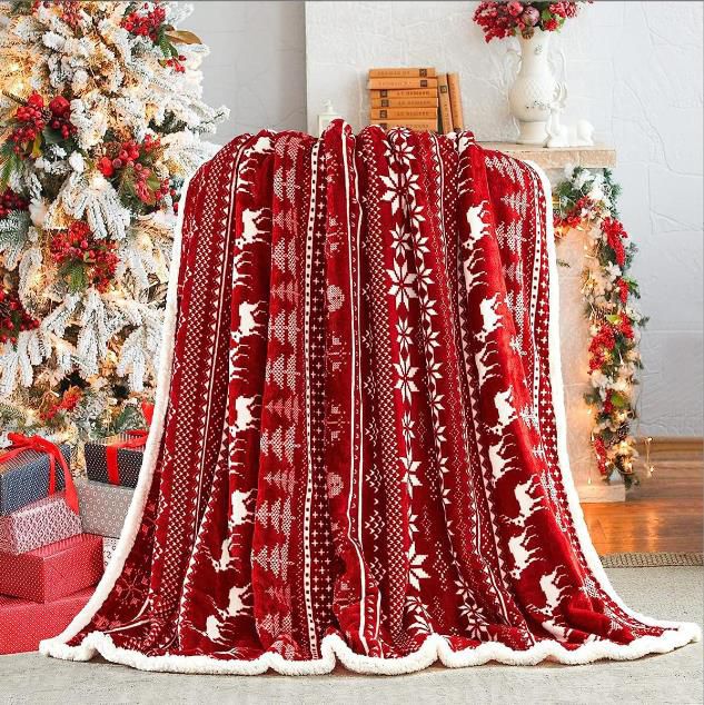 Double Layered Xmas Blanket Snowflake