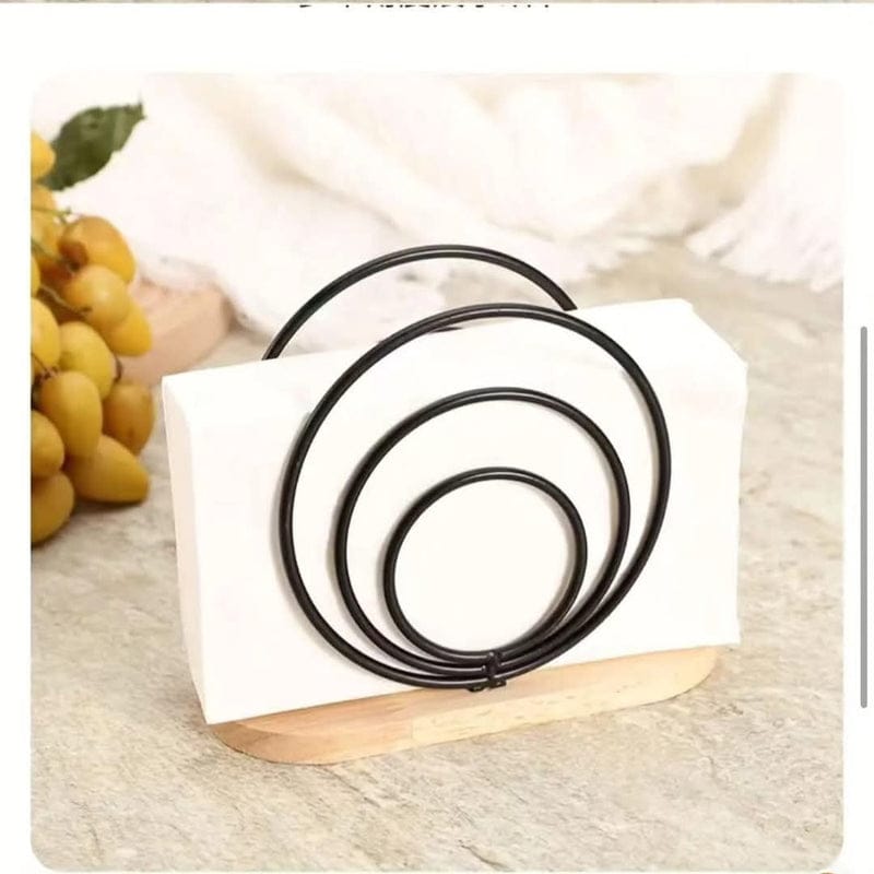Metallic hemisphere bamboo base serviet holder