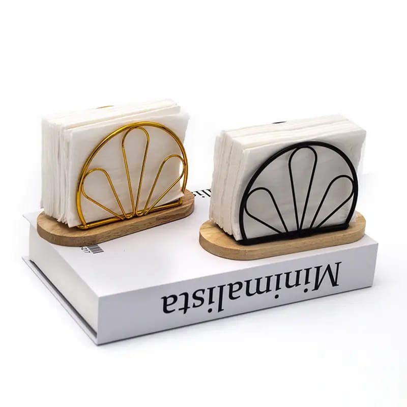 Metallic hemisphere bamboo base serviet holder
