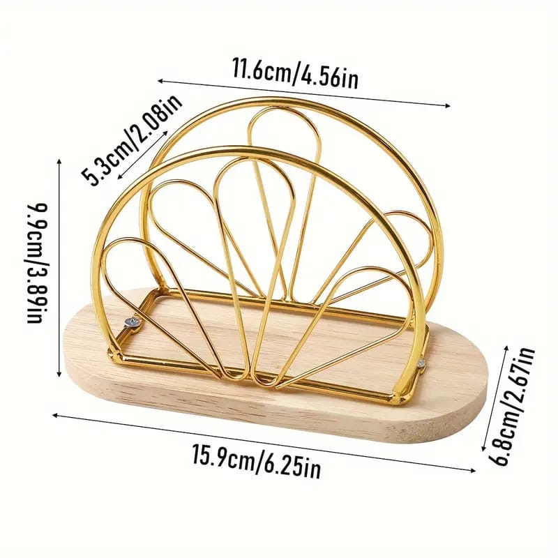 Metallic hemisphere bamboo base serviet holder