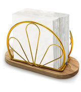 Metallic hemisphere bamboo base serviet holder