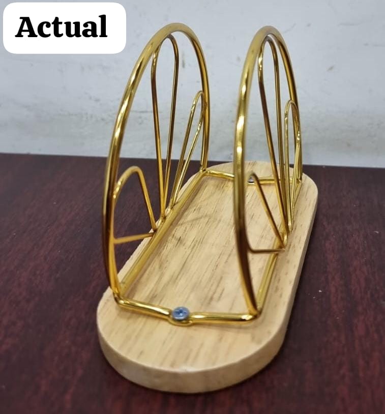 Metallic hemisphere bamboo base serviet holder