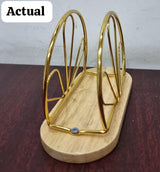 Metallic hemisphere bamboo base serviet holder