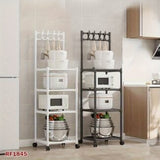 Detachable 4 layer trolley 4 hook storage rack