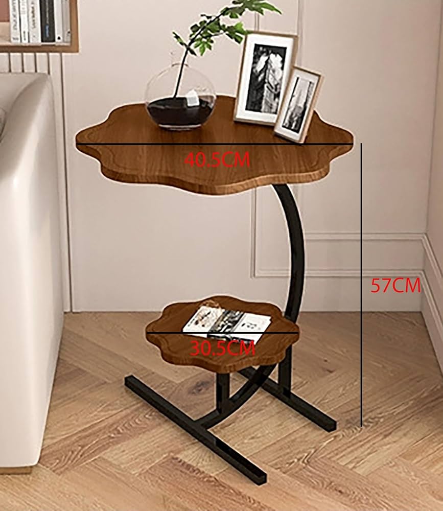 Wooden wavy top bottom metallic crescent frame