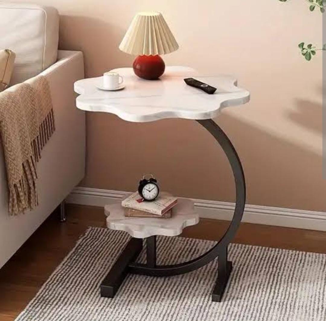 Wooden wavy top bottom metallic crescent frame