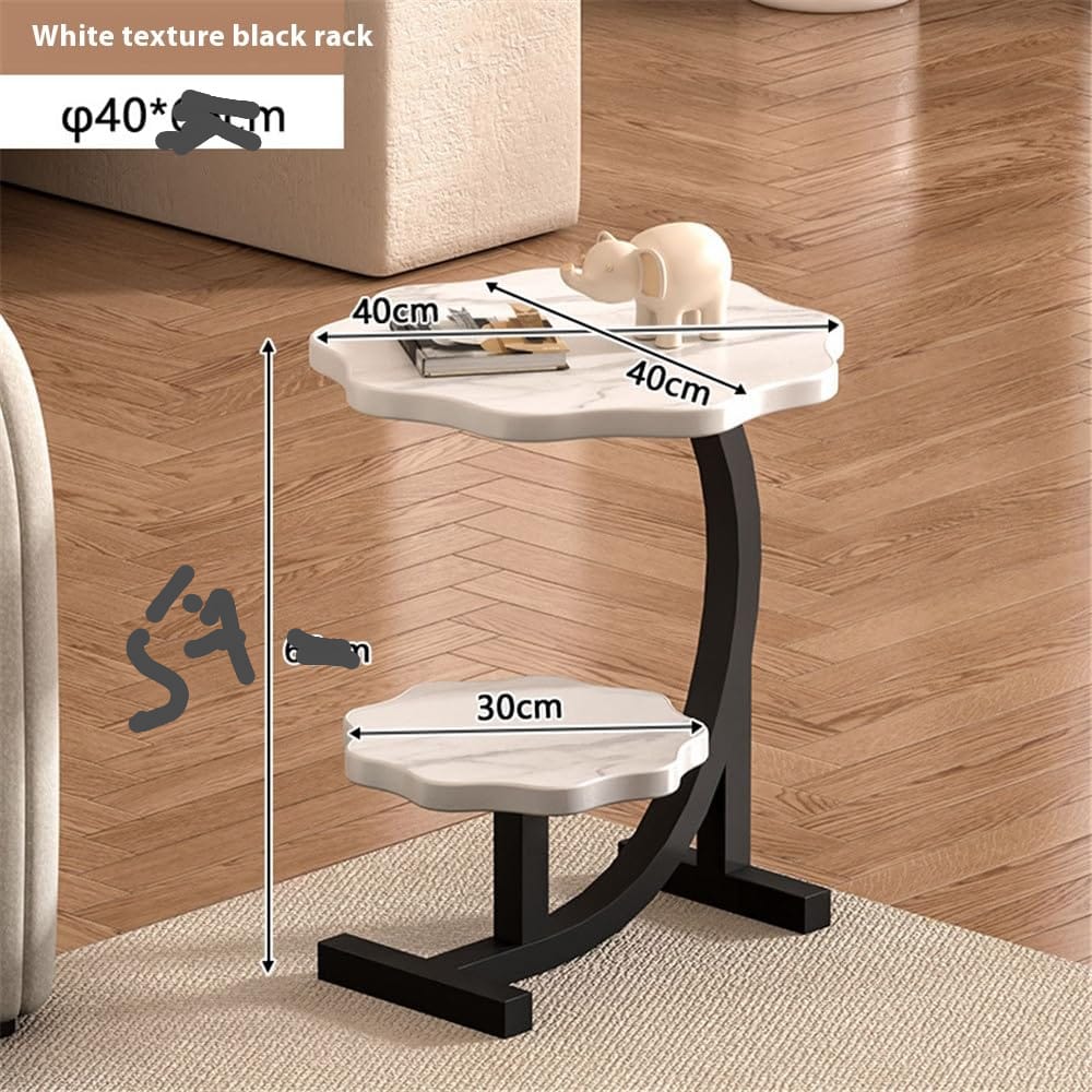 Wooden wavy top bottom metallic crescent frame