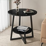 2-layer round 3 legged metal frame table