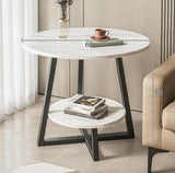 2-layer round 3 legged metal frame table