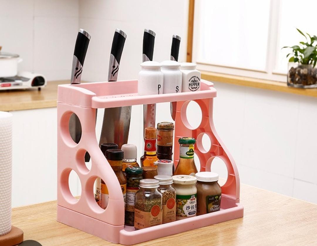 Double layer multifunctional spice rack