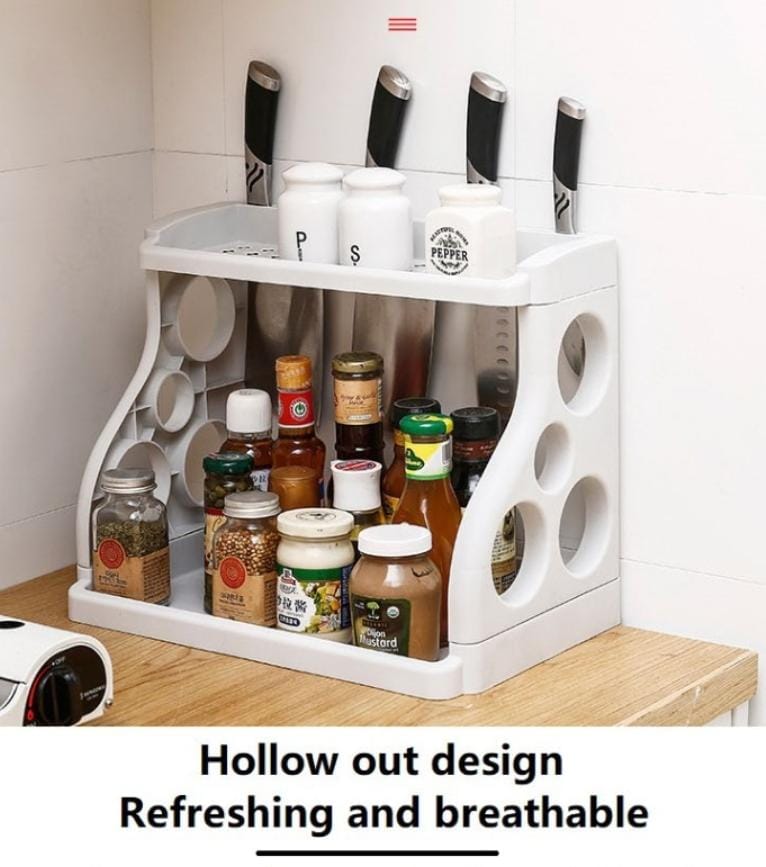 Double layer multifunctional spice rack