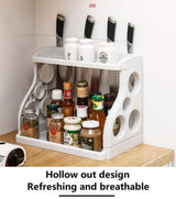Double layer multifunctional spice rack
