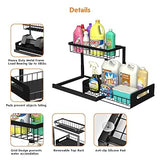 2 tier metallic sliding pull out cabinet organizer rack